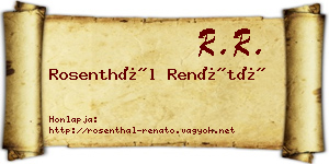 Rosenthál Renátó névjegykártya
